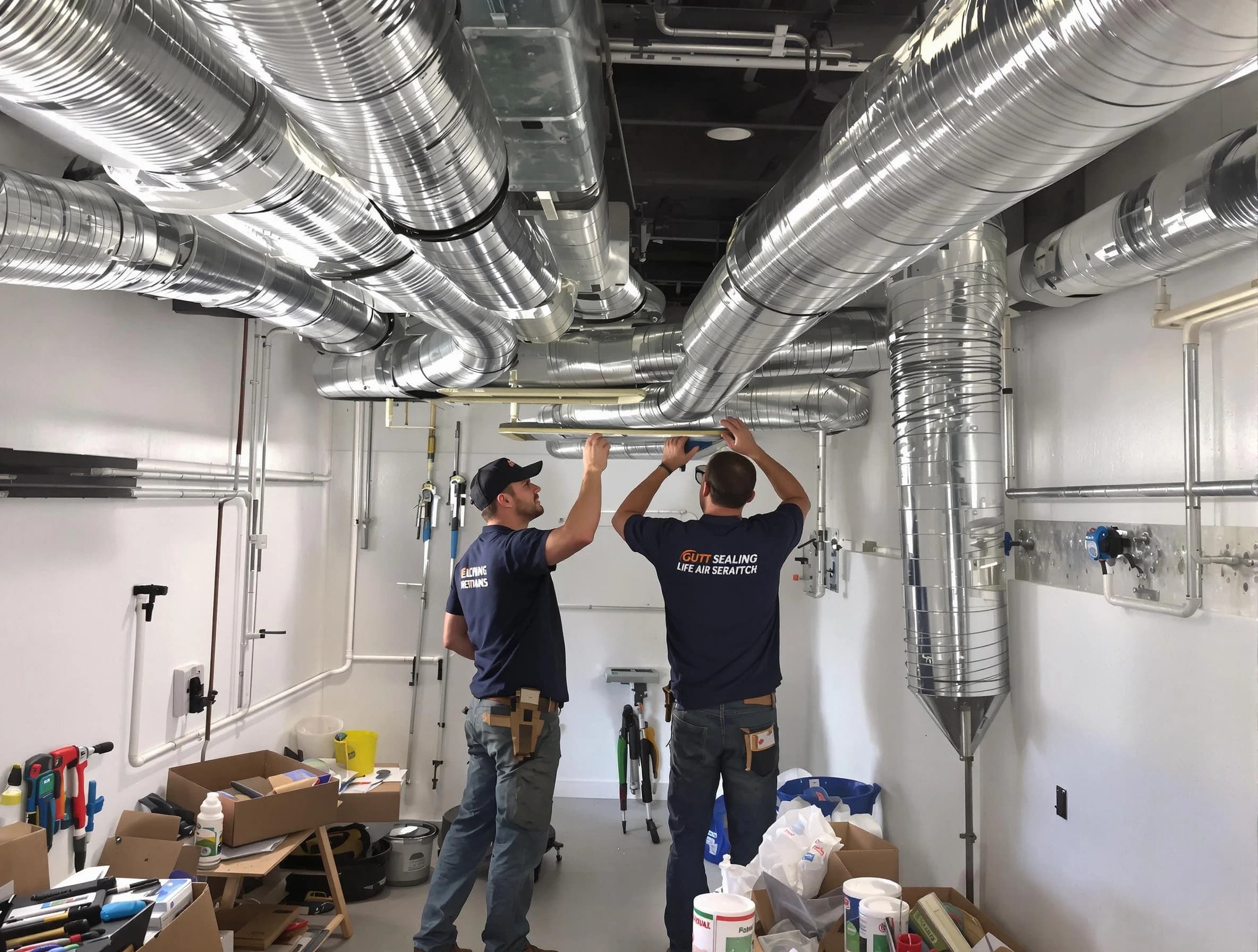 Gardendale Air Duct Cleaning technician applying professional duct sealing solutions in Gardendale